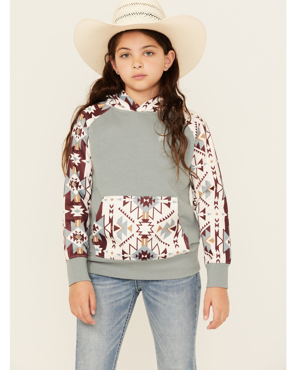 Girls' Hooey Southwestern Sleeve Hoodie