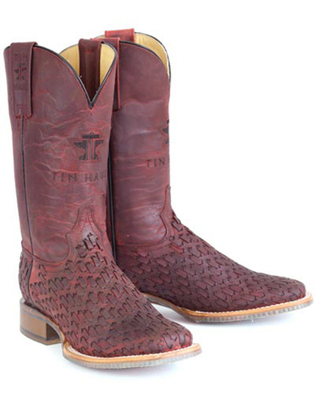 Women's Tin Haul Roses Are Red Western Boots - Broad Square Toe