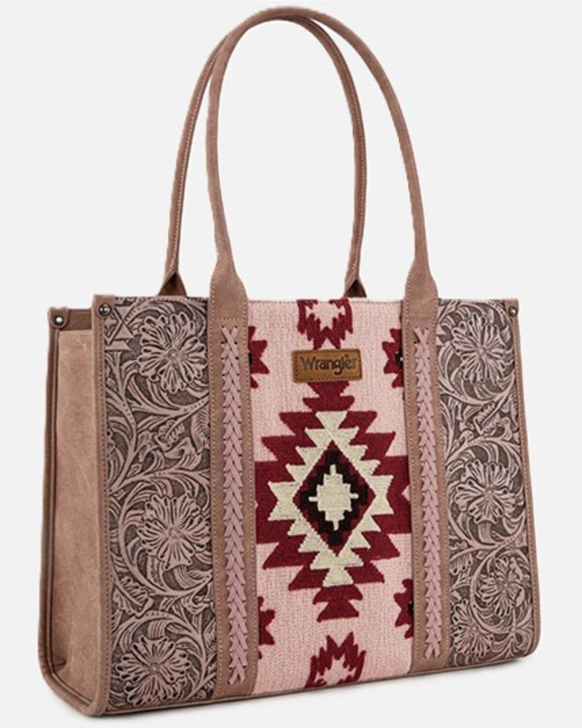 Women's Wrangler Southwestern Print Tooled Concealed Carry Tote Bag