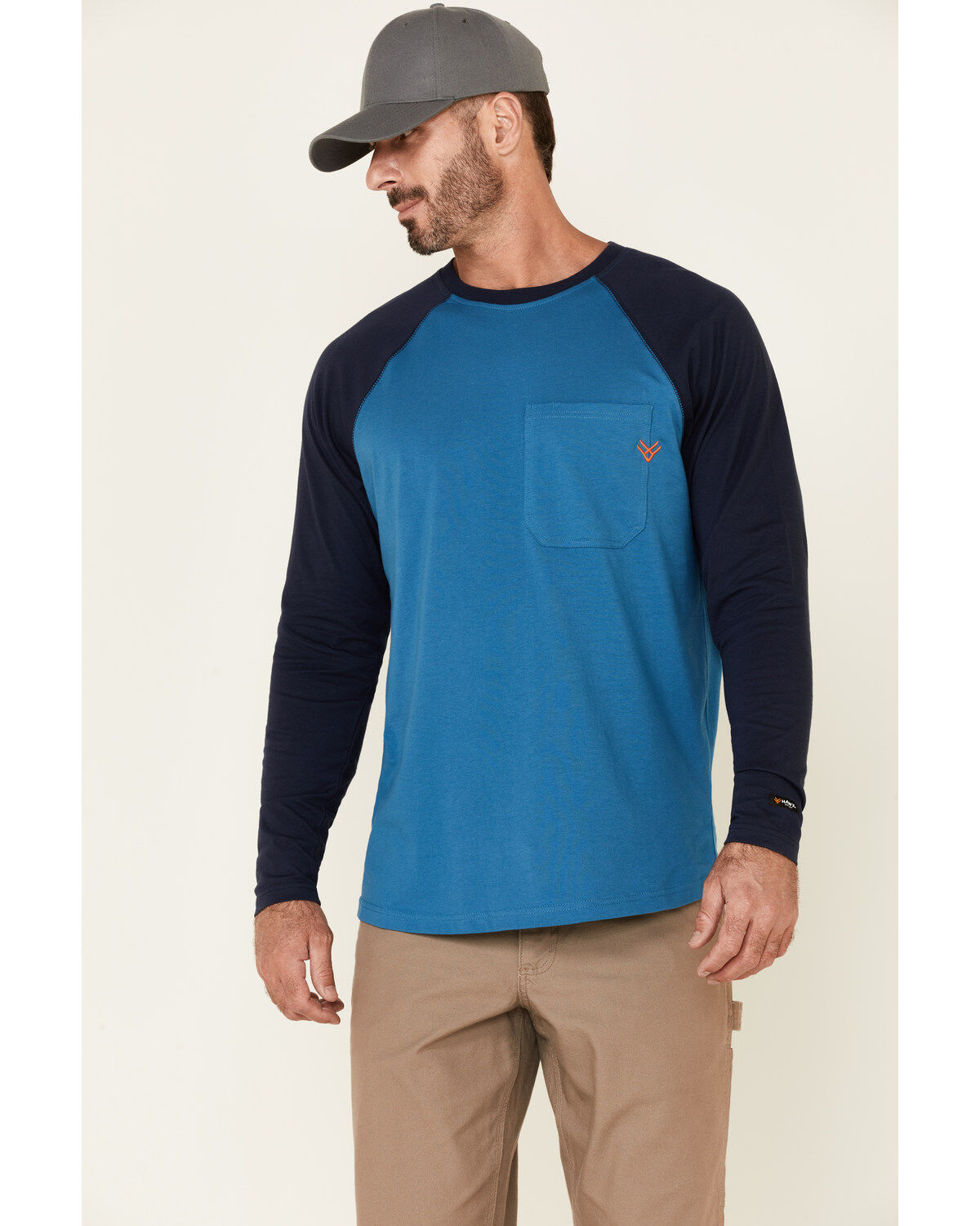 Men's Hawx Original Baseball Crew Long Sleeve Work T-Shirt