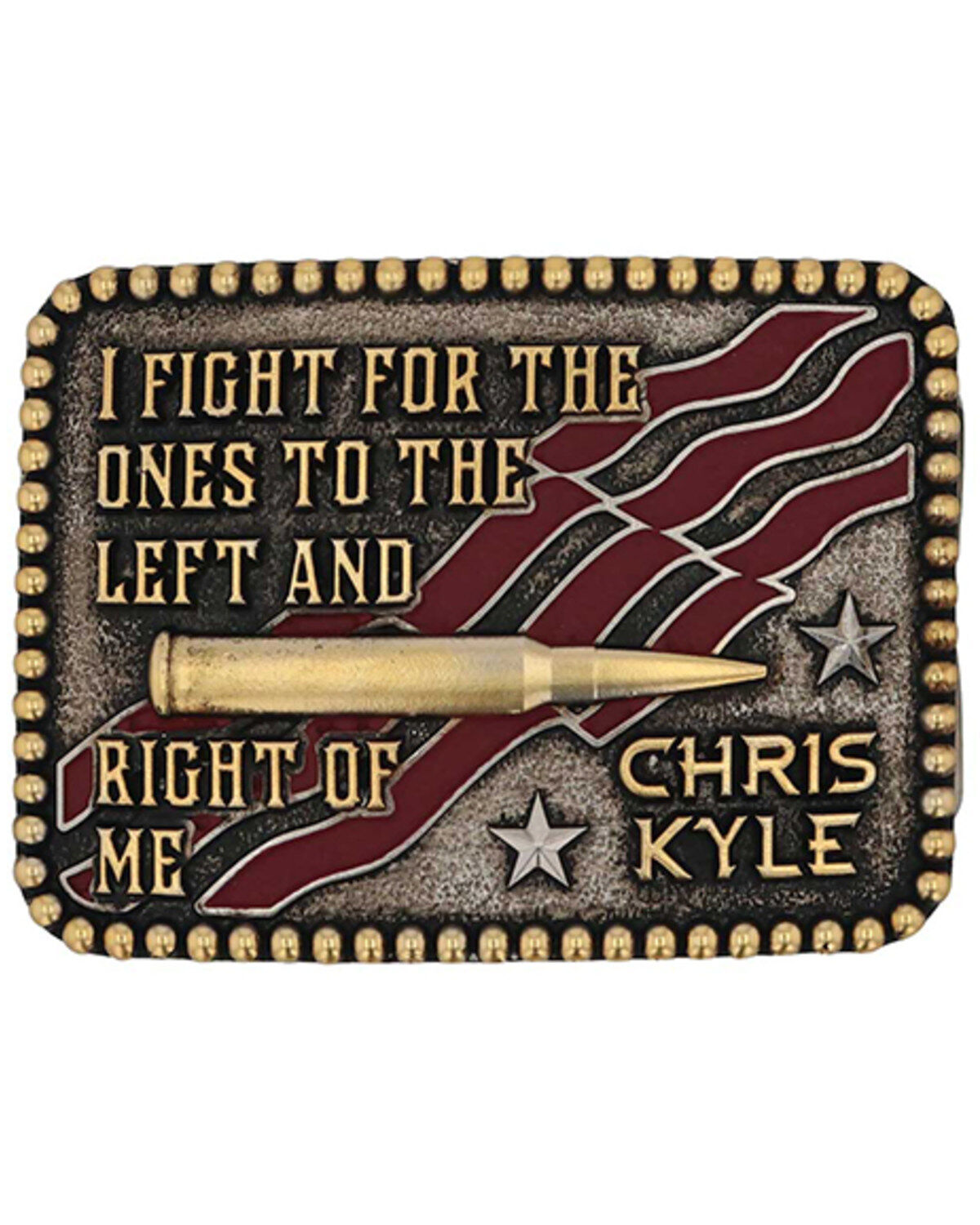 Men's Montana Silversmiths Left & Right Of Me Chris Kyle Belt Buckle