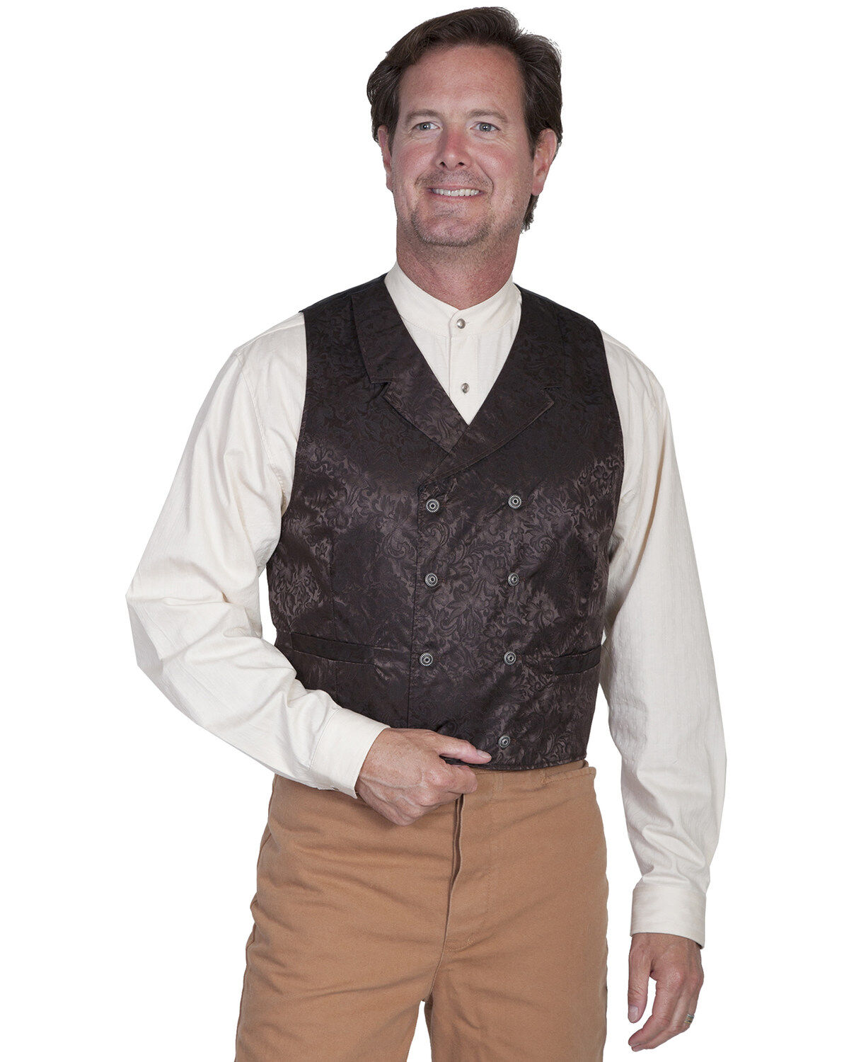 Scully Wahmaker by Floral Silk Double Breasted Vest - Big & Tall