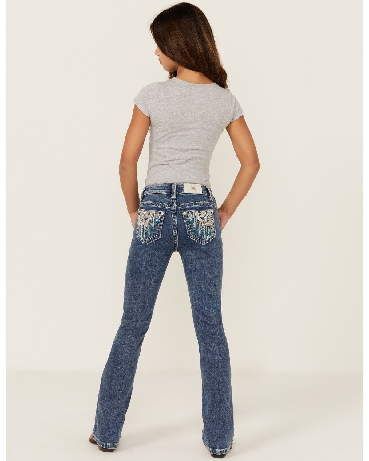 Girls' Miss Me Dark Wash Dreamcatcher Bootcut Stretch Denim Jeans