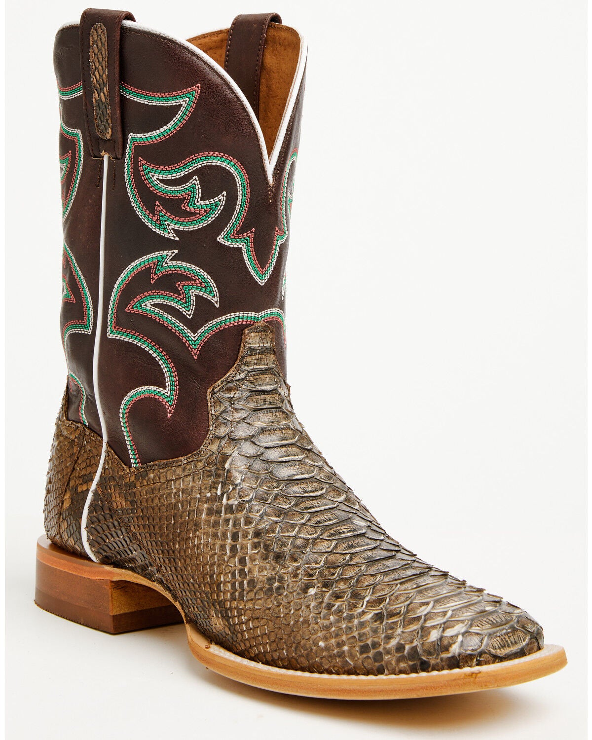 Men's Dan Post Exotic Python Belly Western Boots - Broad Square Toe
