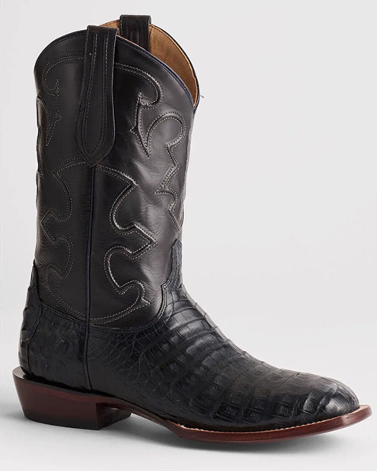 Men's Lucchese Exotic Caiman Skin Western Boots - Broad Square Toe