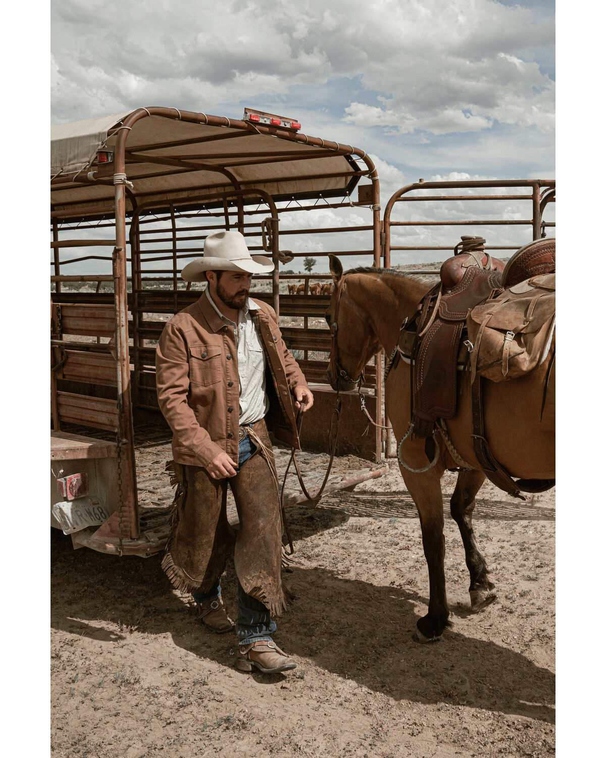 Men's Brothers and Sons Calvary Trucker Blanket-Lined Jacket
