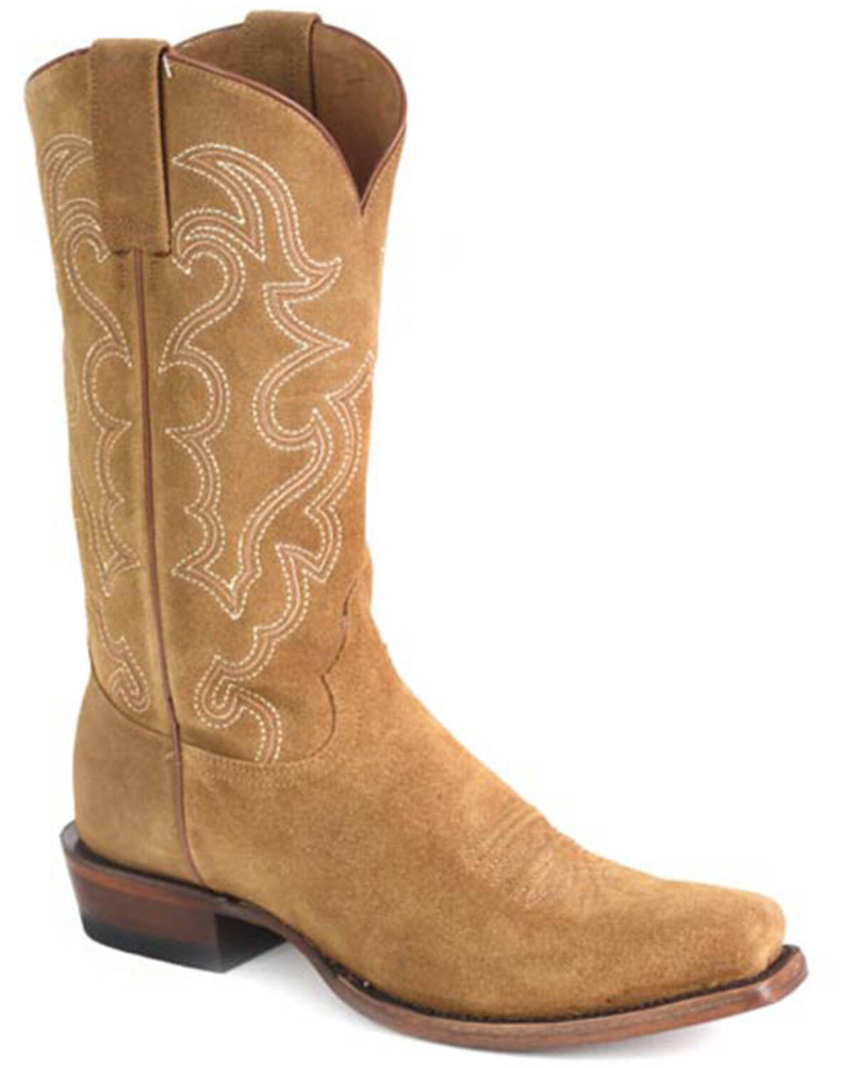 Men's Stetson Bronco Suede Western Boots - Round Toe
