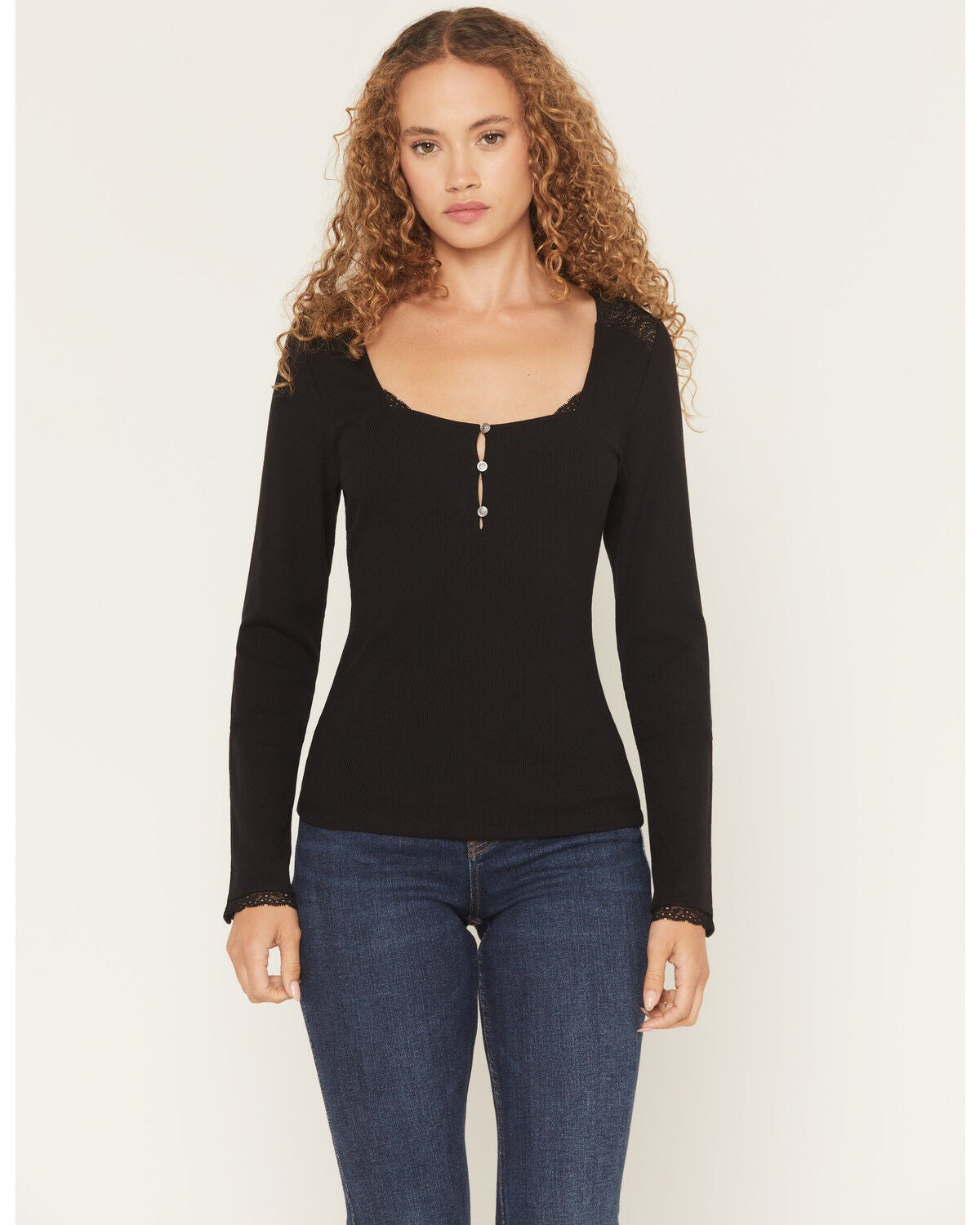 Women's Idyllwind Sugarhill Lace Long Sleeve Ribbed Shirt