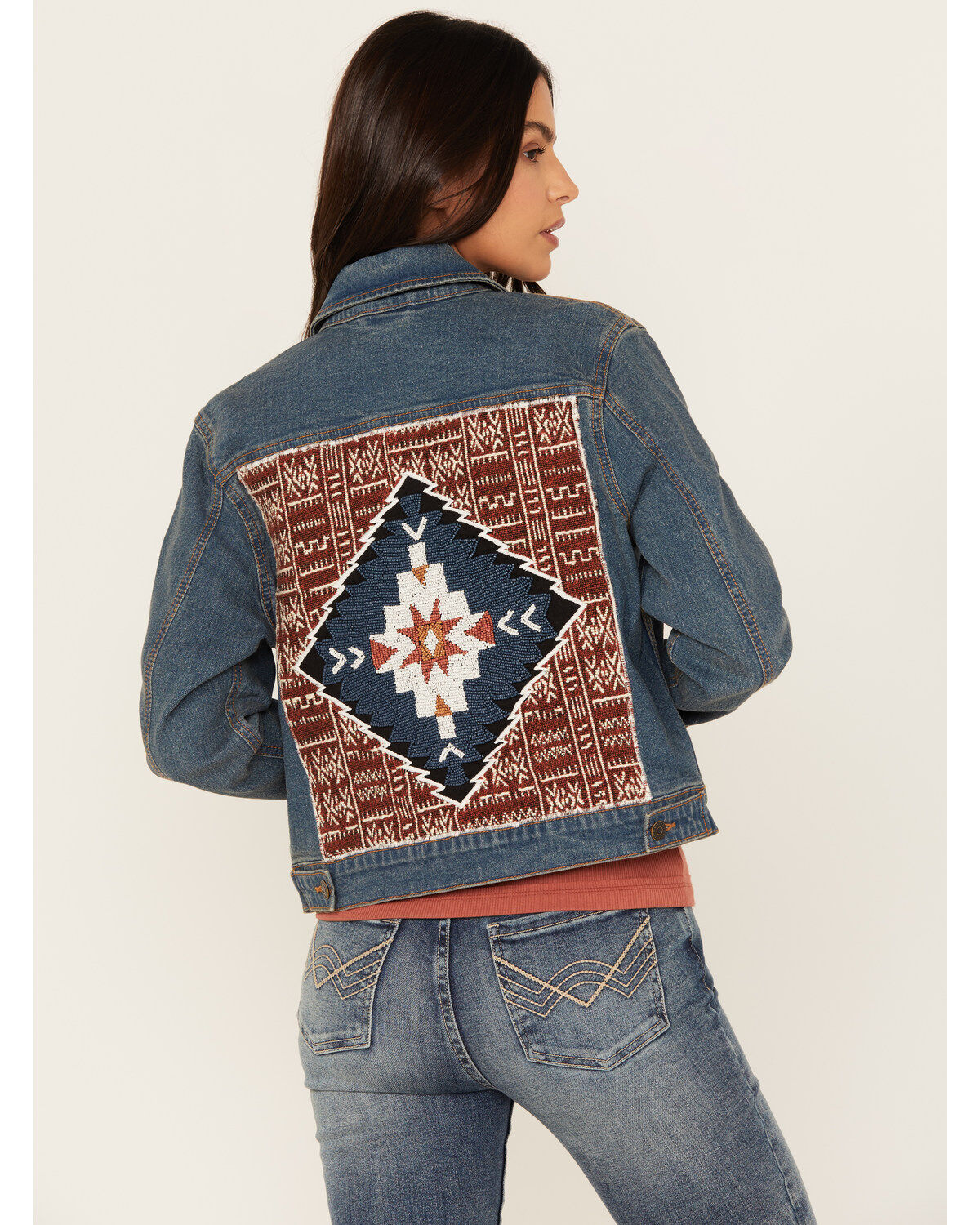 Women's Idyllwind Capri Beaded Back Denim Trucker Jacket