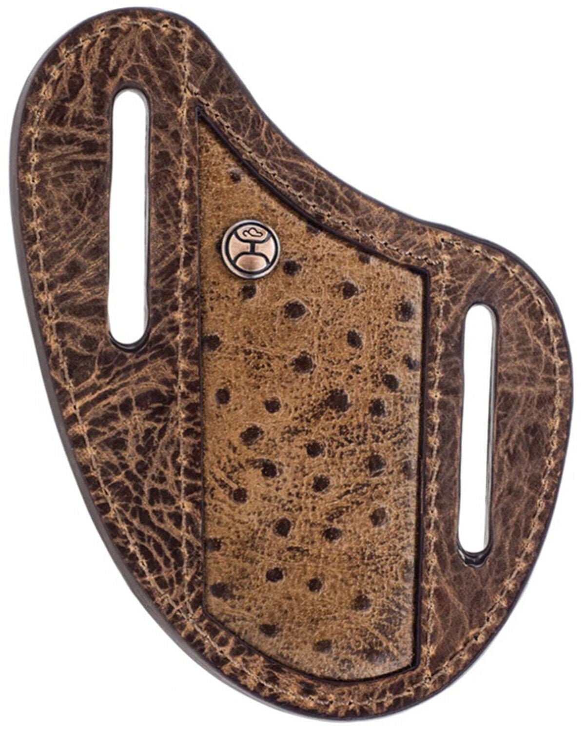 Hooey Sawyer Ostrich Print Pancake Knife Sheath