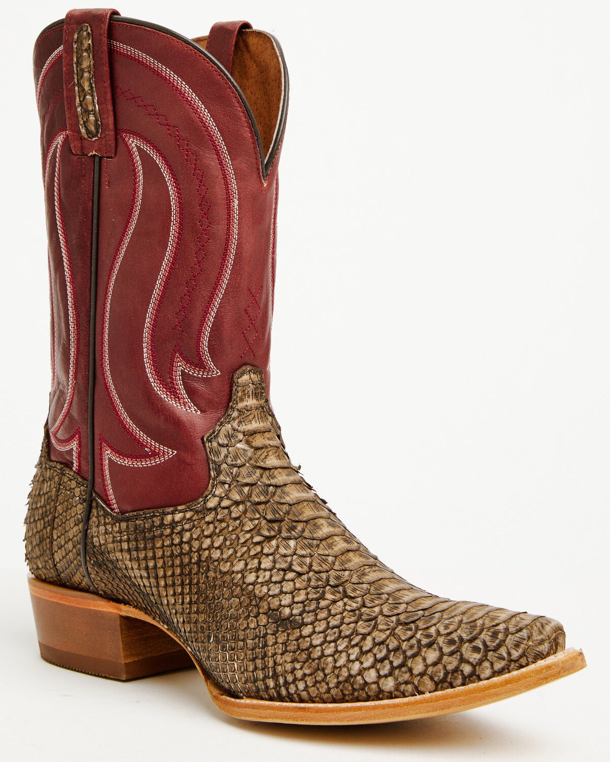 Men's Dan Post Exotic Python Belly Western Boots - Snip Toe