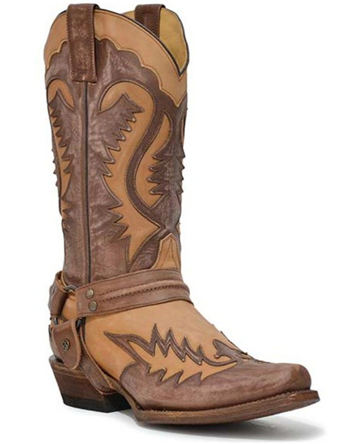 Men's Stetson Outlaw Washed Overlay Vamp Western Boots - Snip Toe