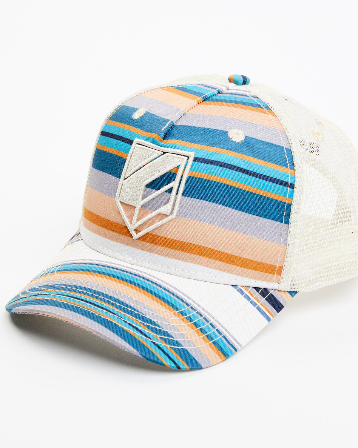 Women's RANK 45 Serape Stripe Embroidered Logo Mesh Back Trucker Cap
