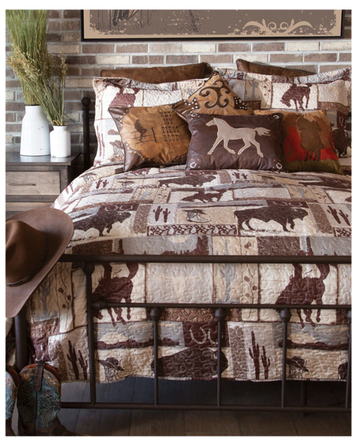 Wrangler Carstens Home Vintage Cowboy King Quilt Set - 3-Piece