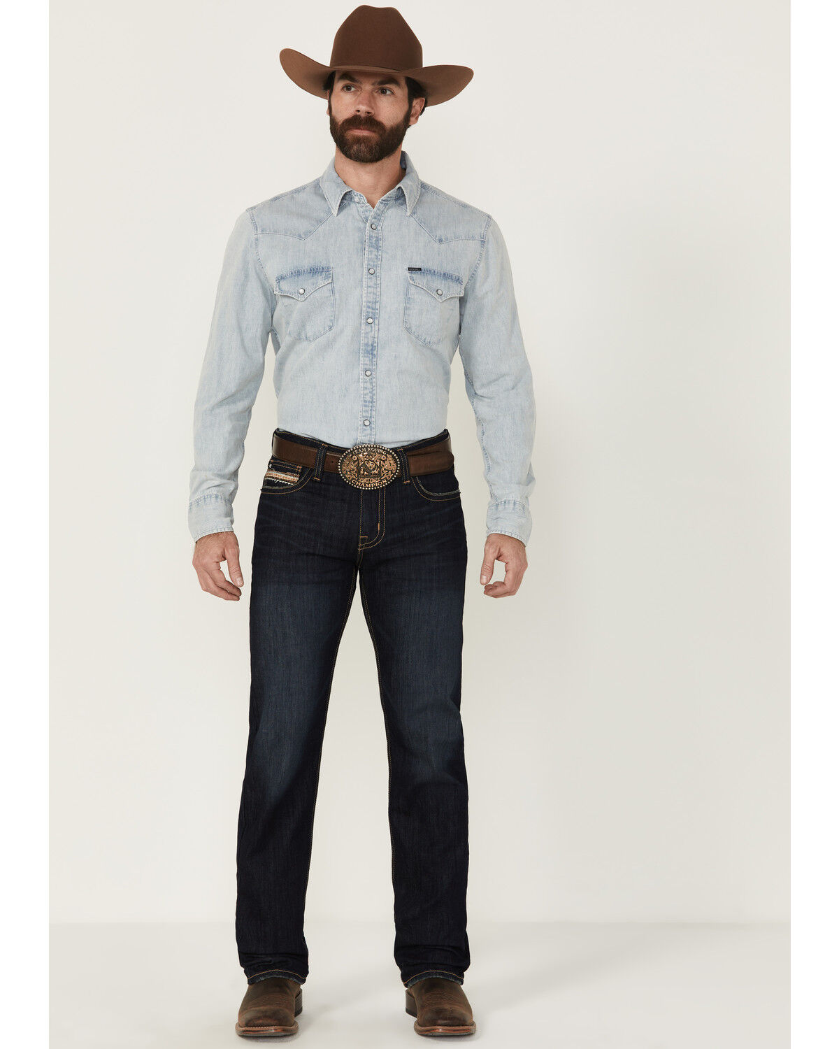 Men's Rock & Roll Denim Revolver Dark Wash Slim Straight Stretch Denim