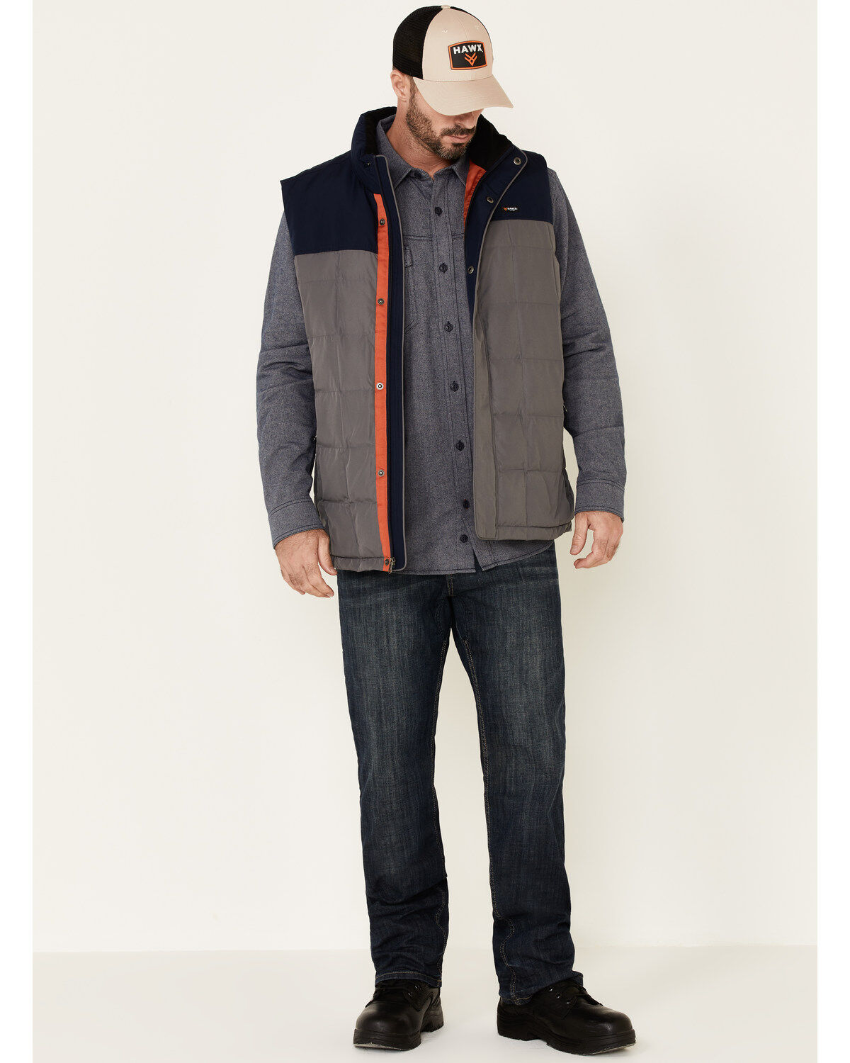 Men's Hawx Gray Colorblock Whistler Insulated Work Vest