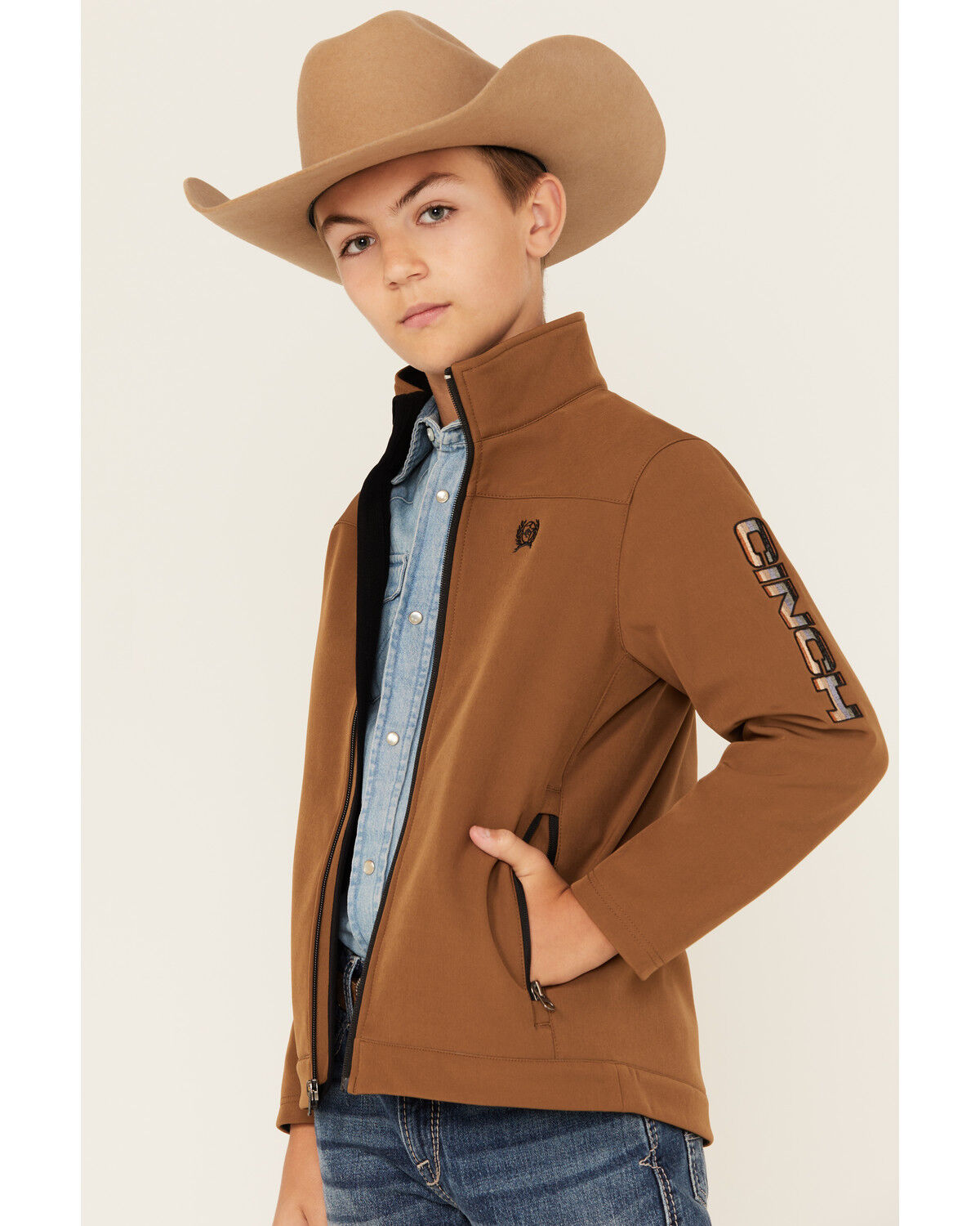 Boys' Cinch Logo Bonded Softshell Jacket