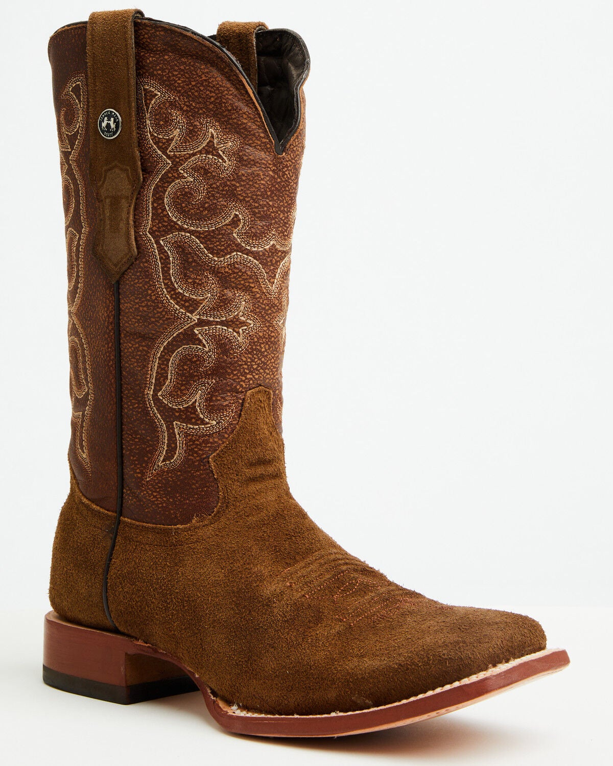 Men's Tanner Mark Ruff Out Suede Western Boots - Broad Square Toe