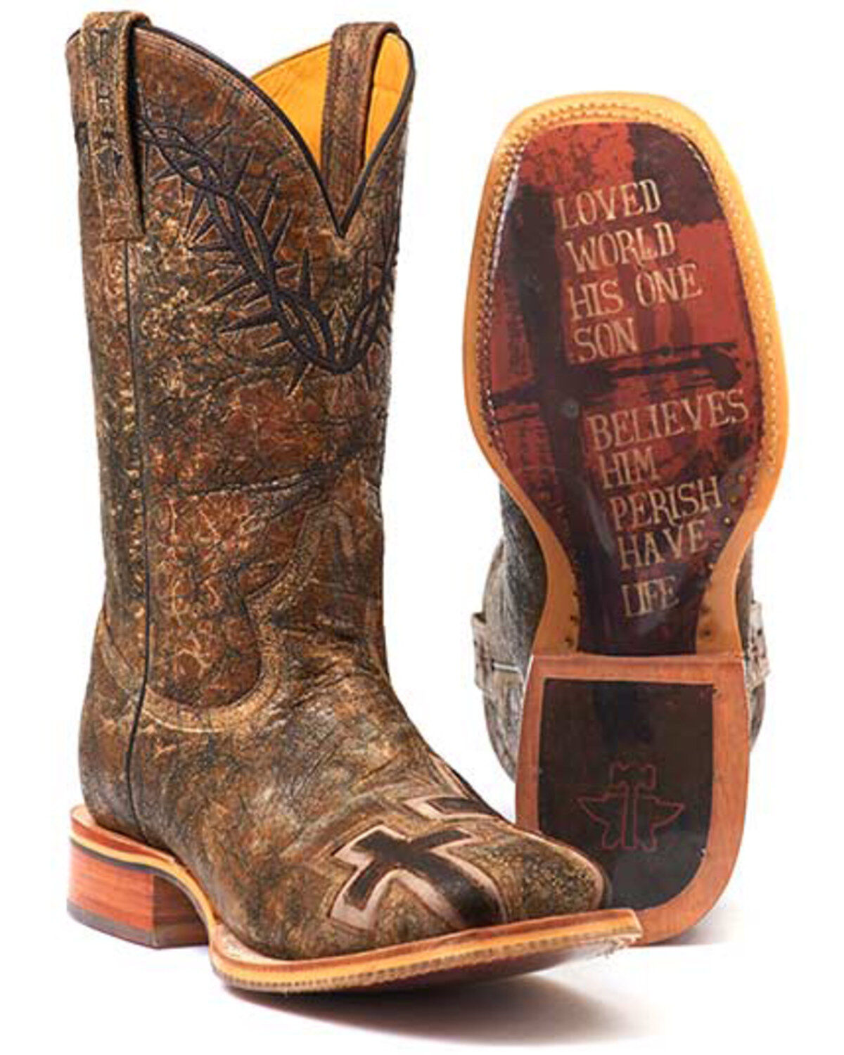 Men's Tin Haul John 3:16 Western Boots - Broad Square Toe