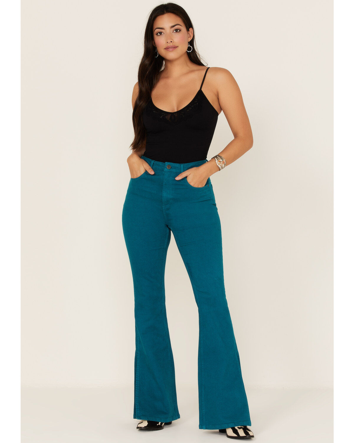 Women's Idyllwind Mid Rise Split Flare Denim Jeans