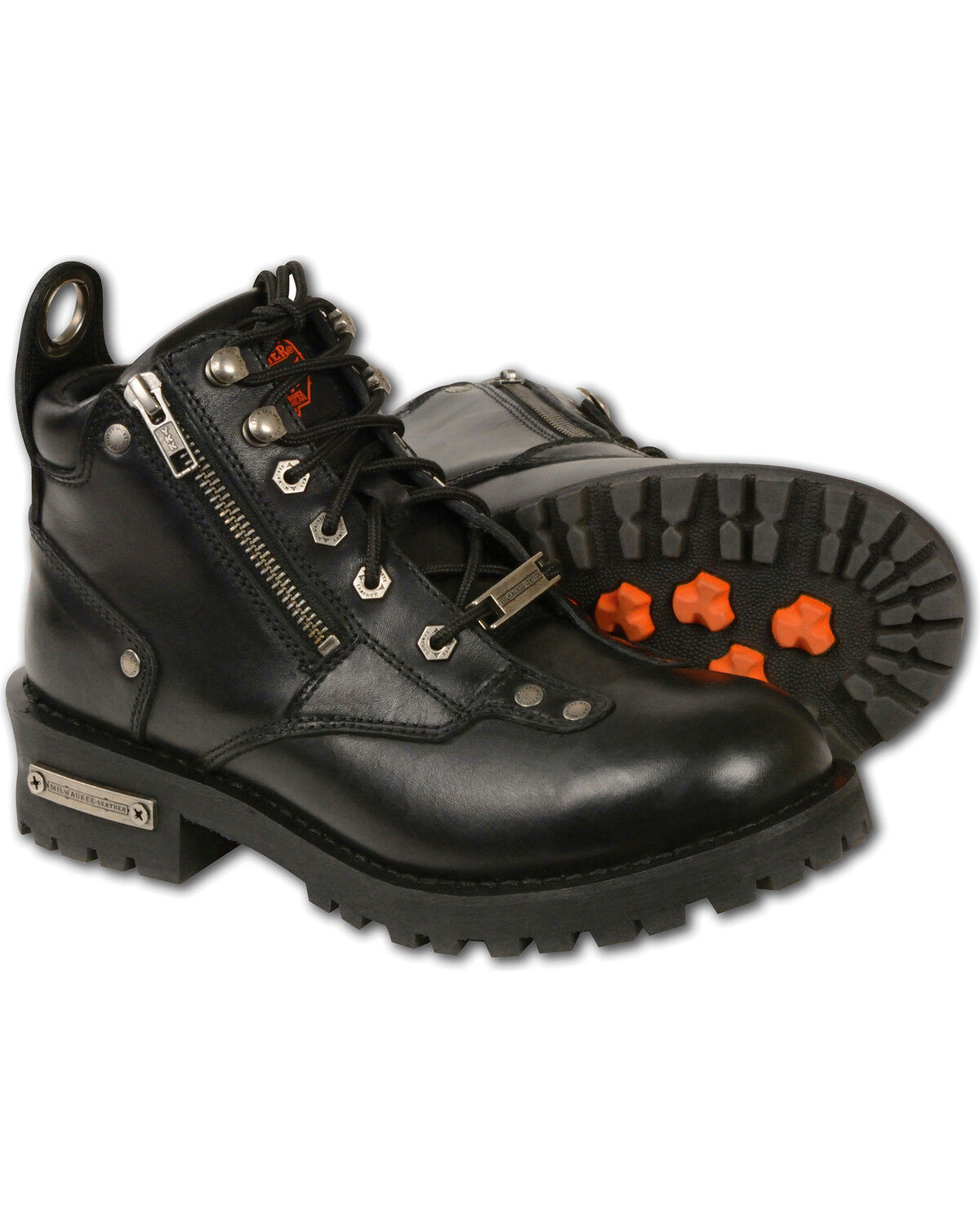 Women's Milwaukee Leather Low Cut Leather Lace To Toe Riding Boots - R