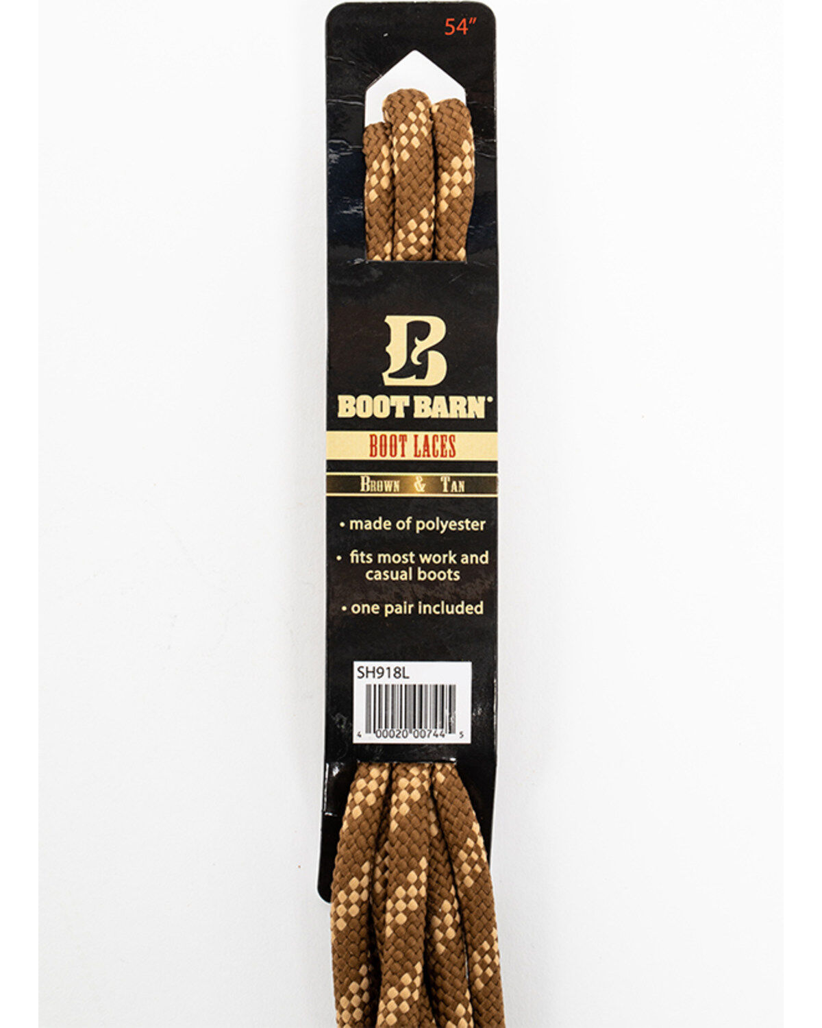 BB Ranch 54" Brown & Tan Boot Laces