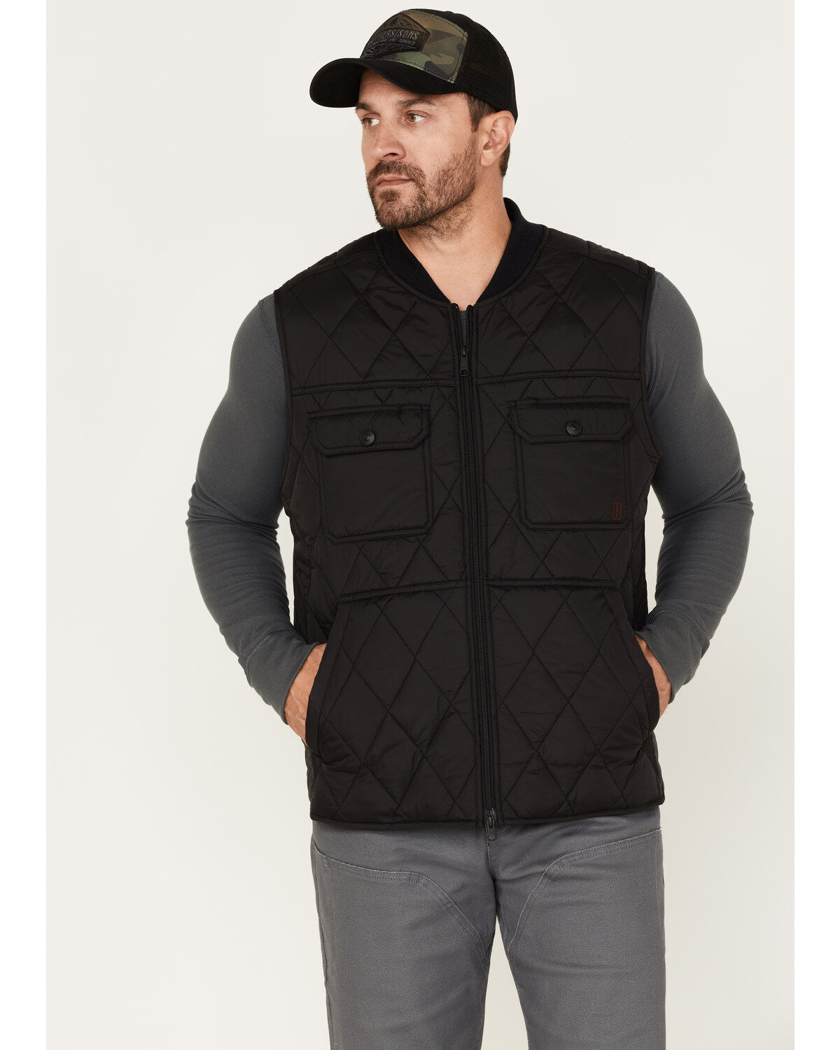 Men's Brothers and Sons Quilted Varsity Vest