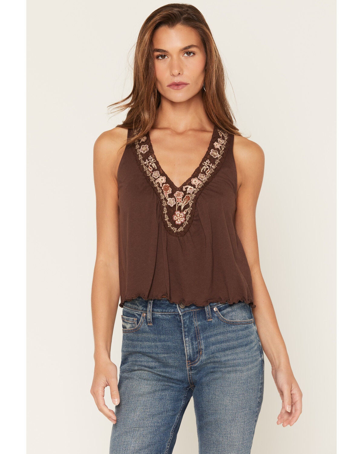 Women's Shyanne Evers Floral Embroidered Sleeveless Tank Top