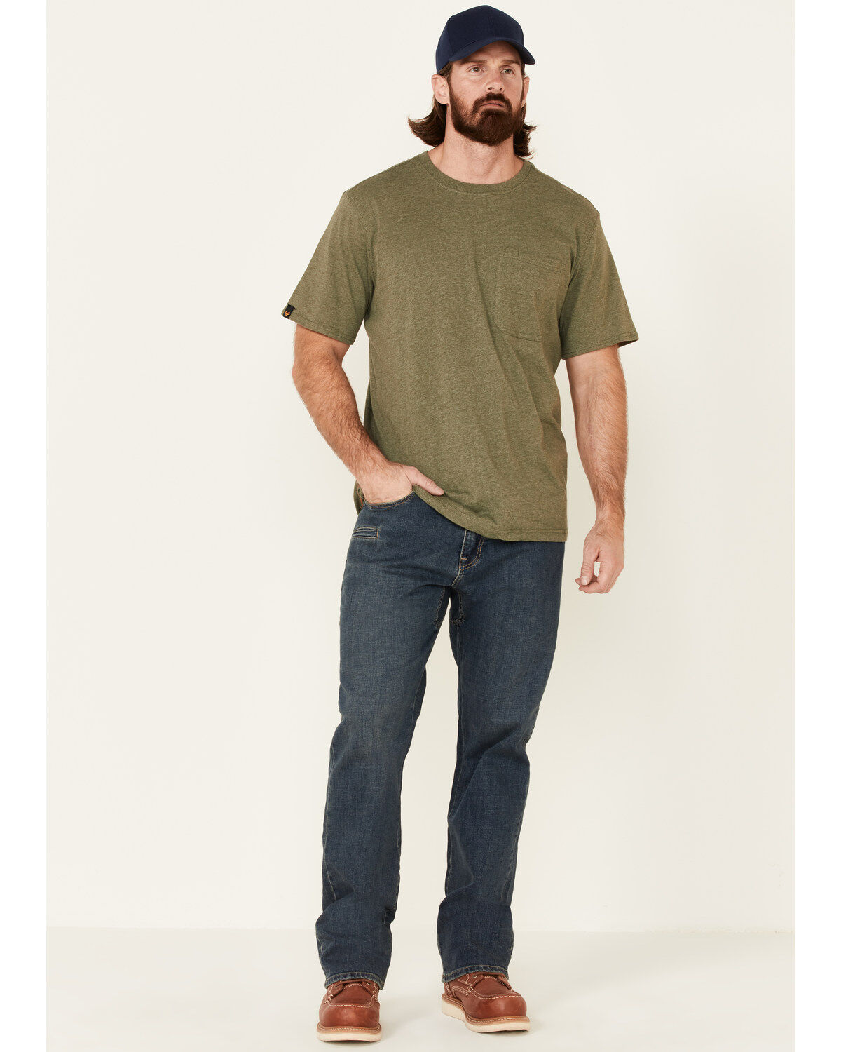 Men's Hawx Medium Wash Stretch Straight Work Jeans