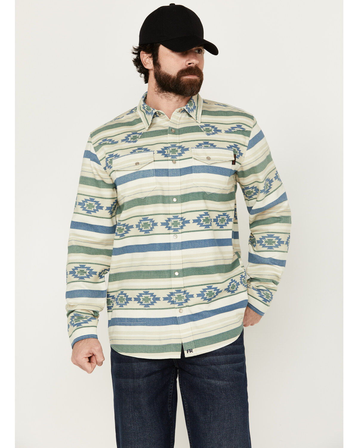 Men's Cody James FR Southwestern Print Long Sleeve Snap Midweight Work