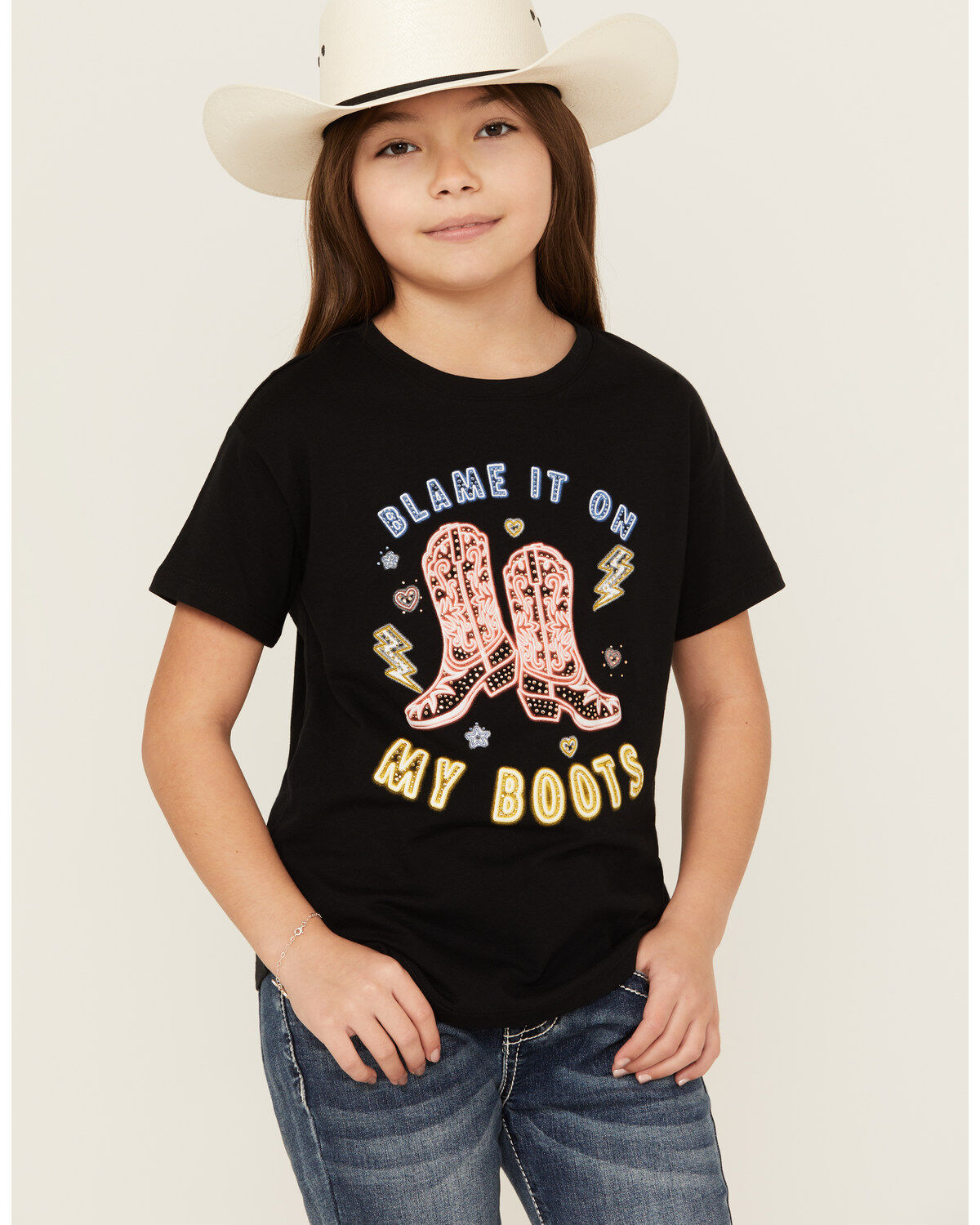 Girls' Buttercup Blame It On My Boots Short Sleeve Graphic Tee