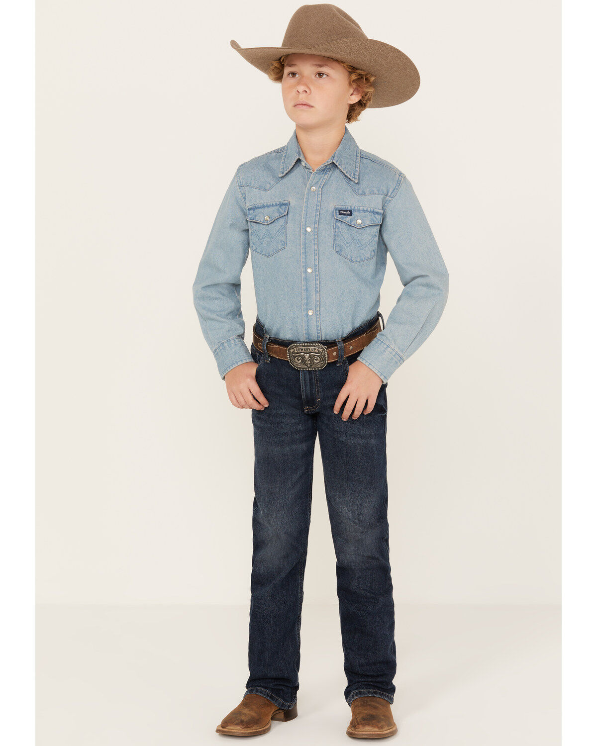 Boys' Wrangler 20X Dark Wash Slim Fit Vintage Bootcut Denim Jeans