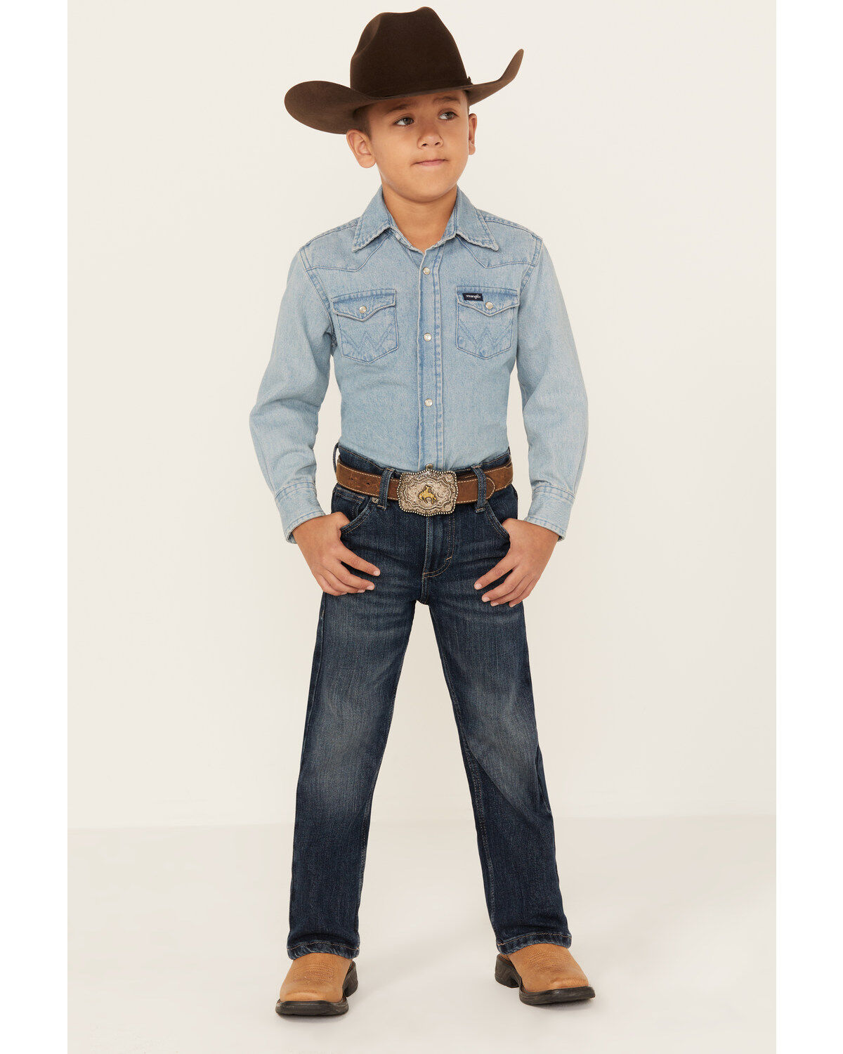 Boys' Wrangler 20X Dark Wash Slim Fit Vintage Bootcut Denim Jeans