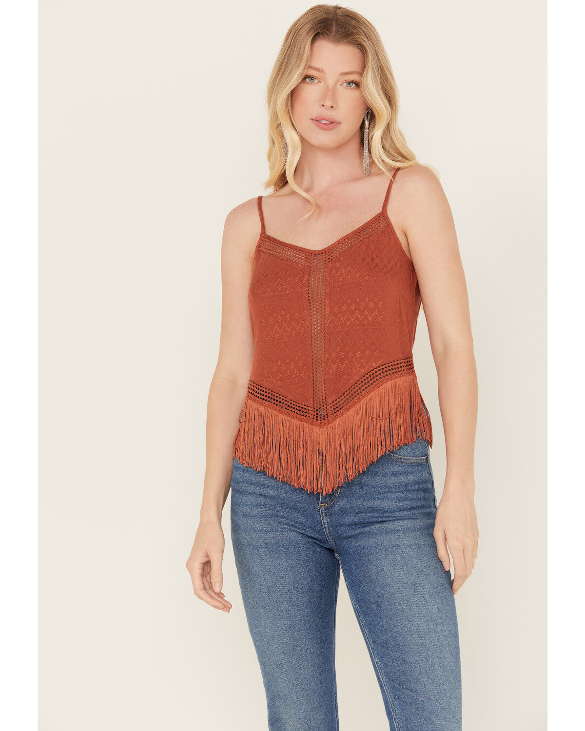 Women's Idyllwind Lace & Fringe Handkerchiefed Tank