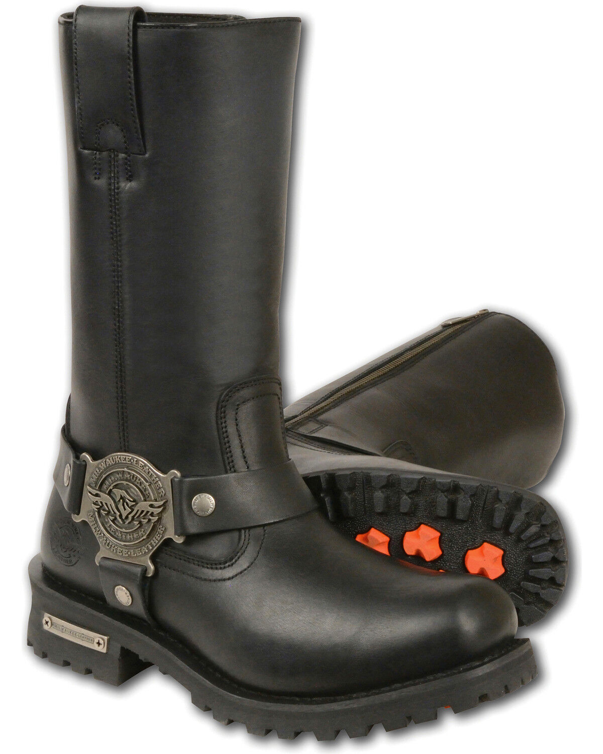 Women's Milwaukee Leather 11" Classic Harness Boots - Square Toe
