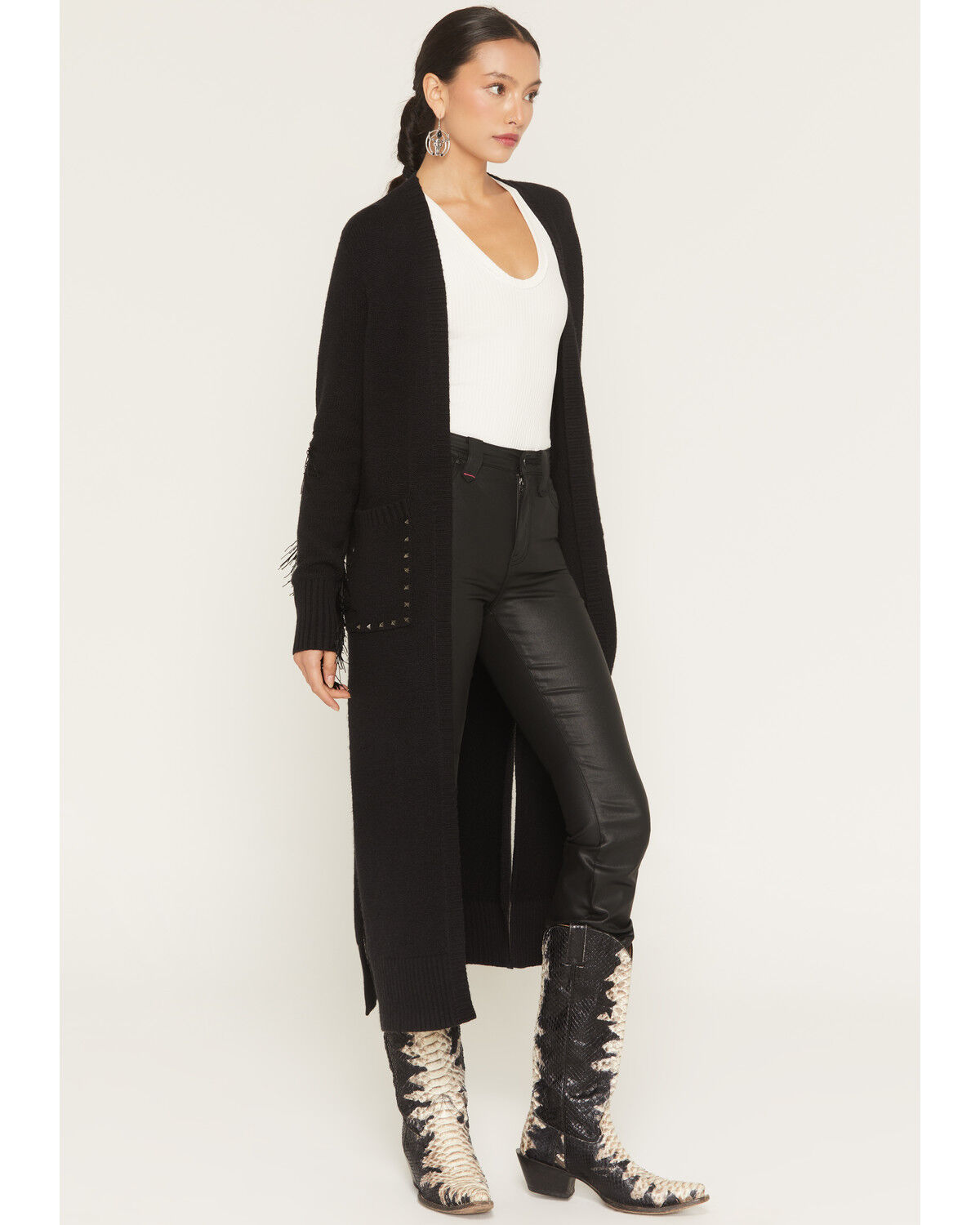 Women's Idyllwind Valleylake Fringe Maxi Cable Knit Cardigan