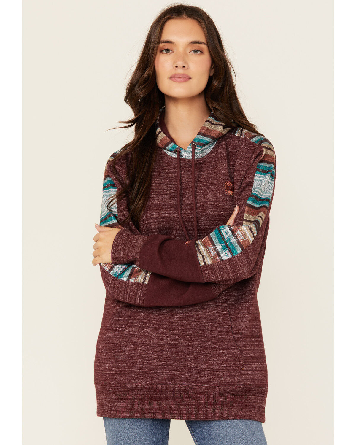 Women's Hooey Striped Trim Hoodie