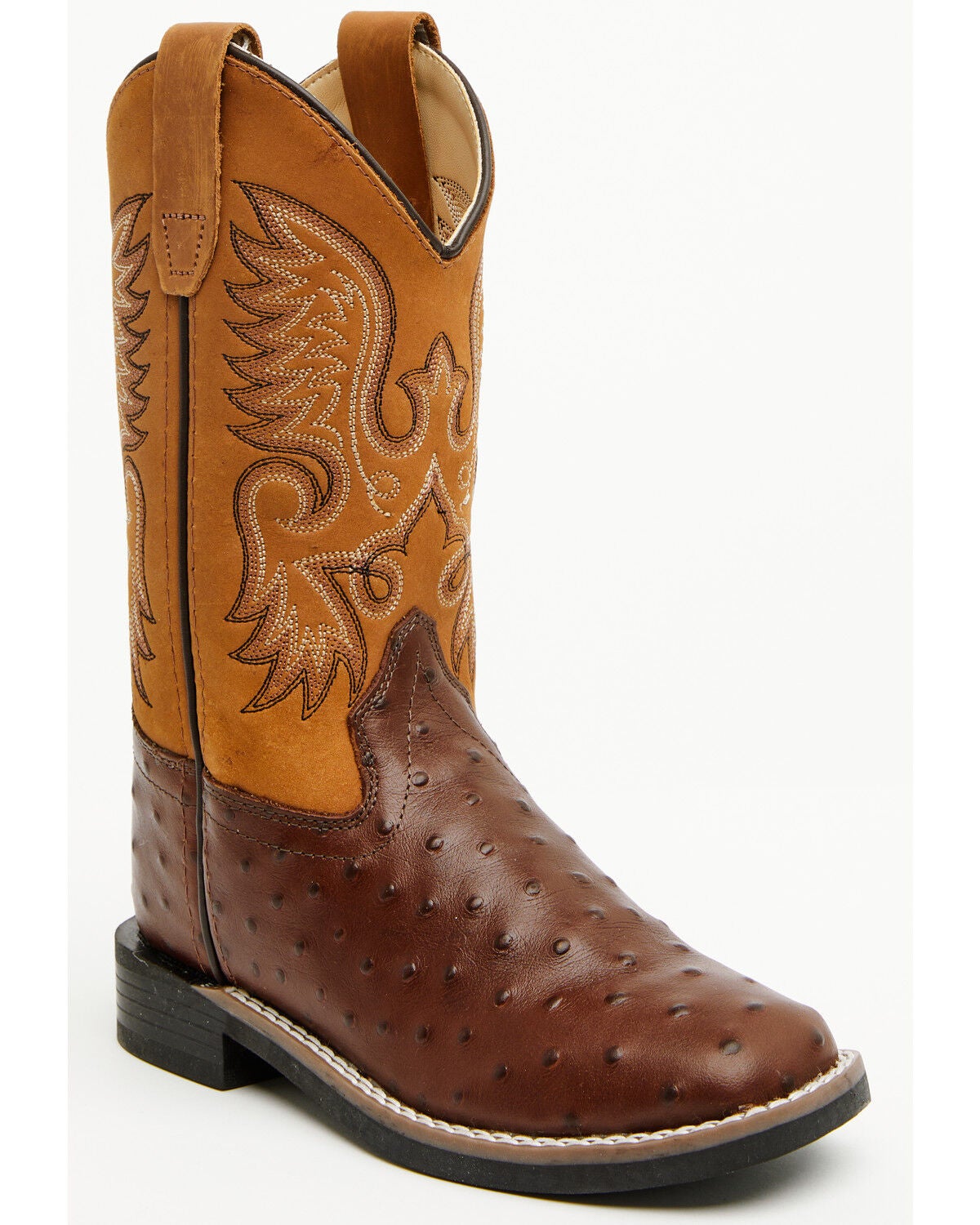 Boys' Cody James Dean Ostrich Print Western Boots - Broad Square Toe