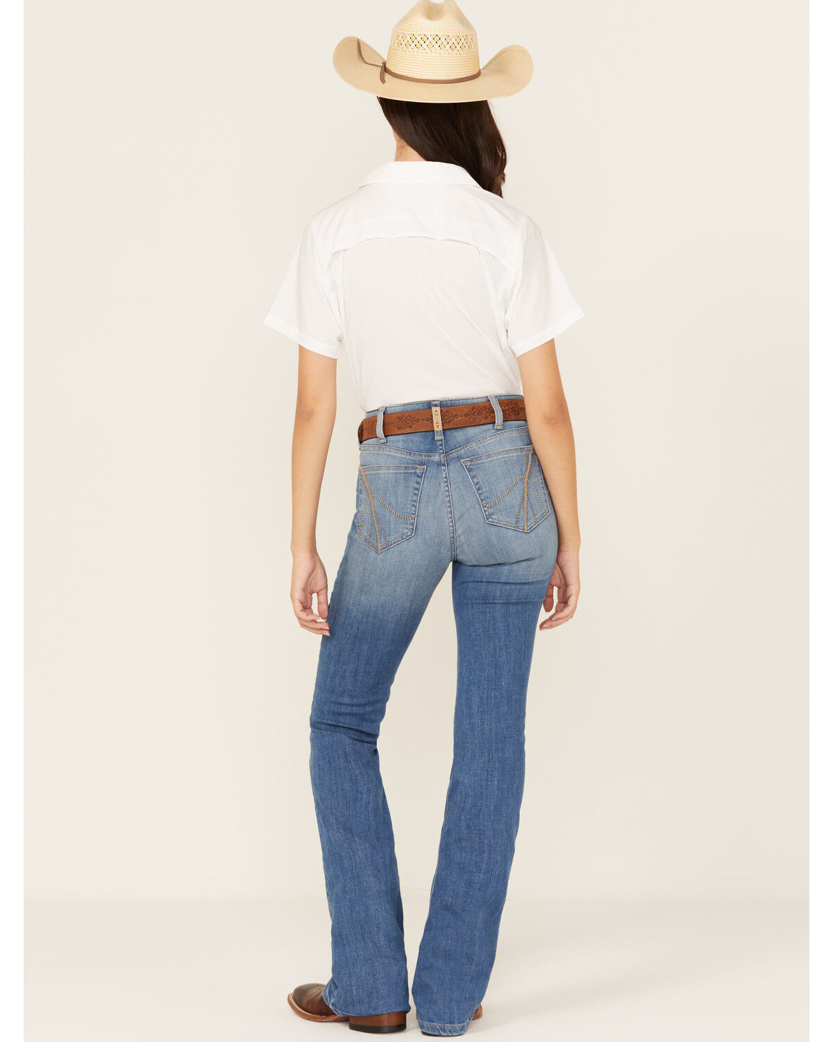 Women's Ariat Cassandra Medium Wash High Rise Bootcut Stretch Denim Je