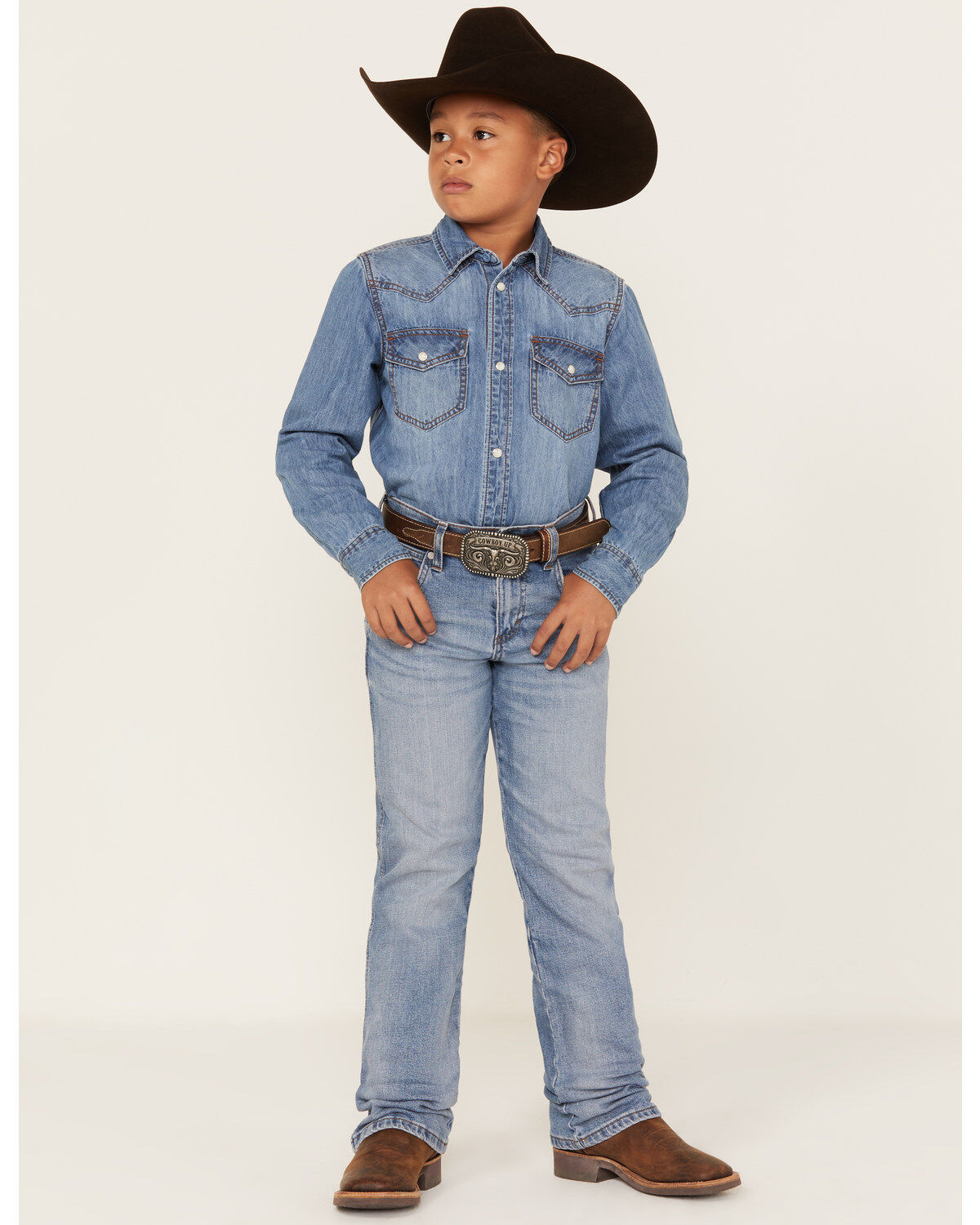 Boys' Wrangler Regular Medium Wash Slim Straight Jeans