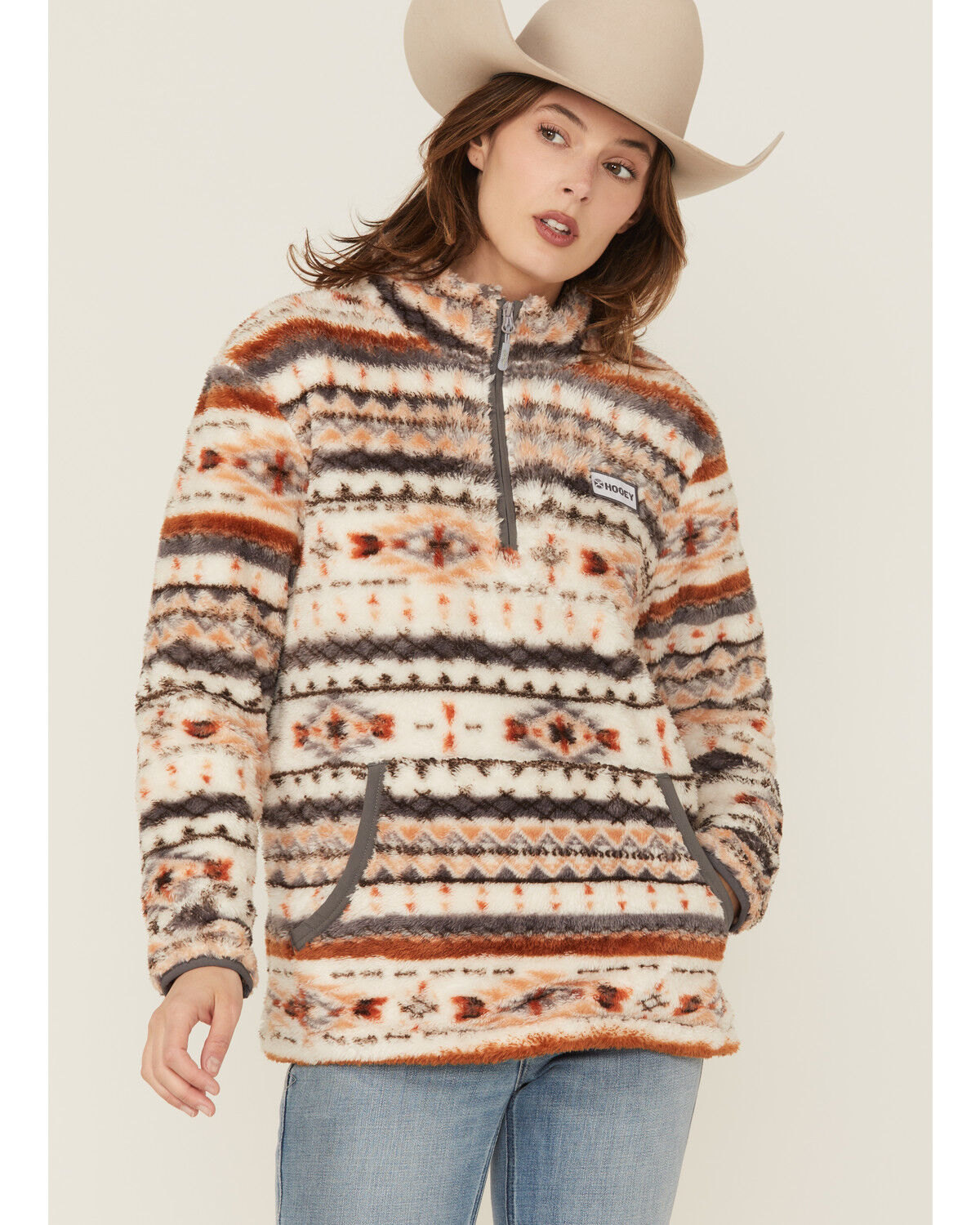 Women's Hooey Boot Barn Exclusive Southwestern Print 1/2 Zip Fleece Pu