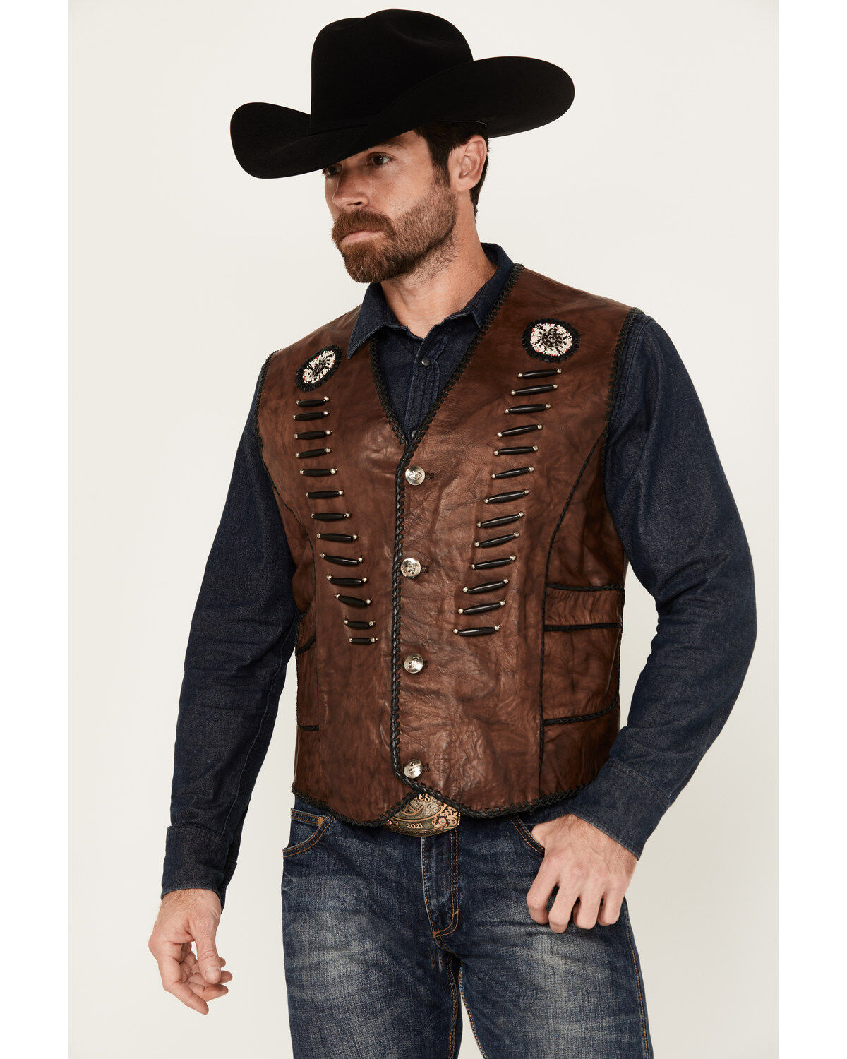 Men's Kobler Leather Lacing Zapata Vest