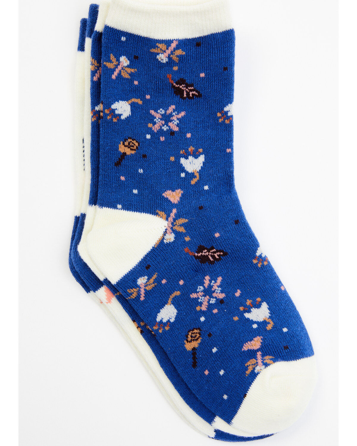 Girls' RANK 45 Floating Flowers & Horses Crew Socks - 2-Pack