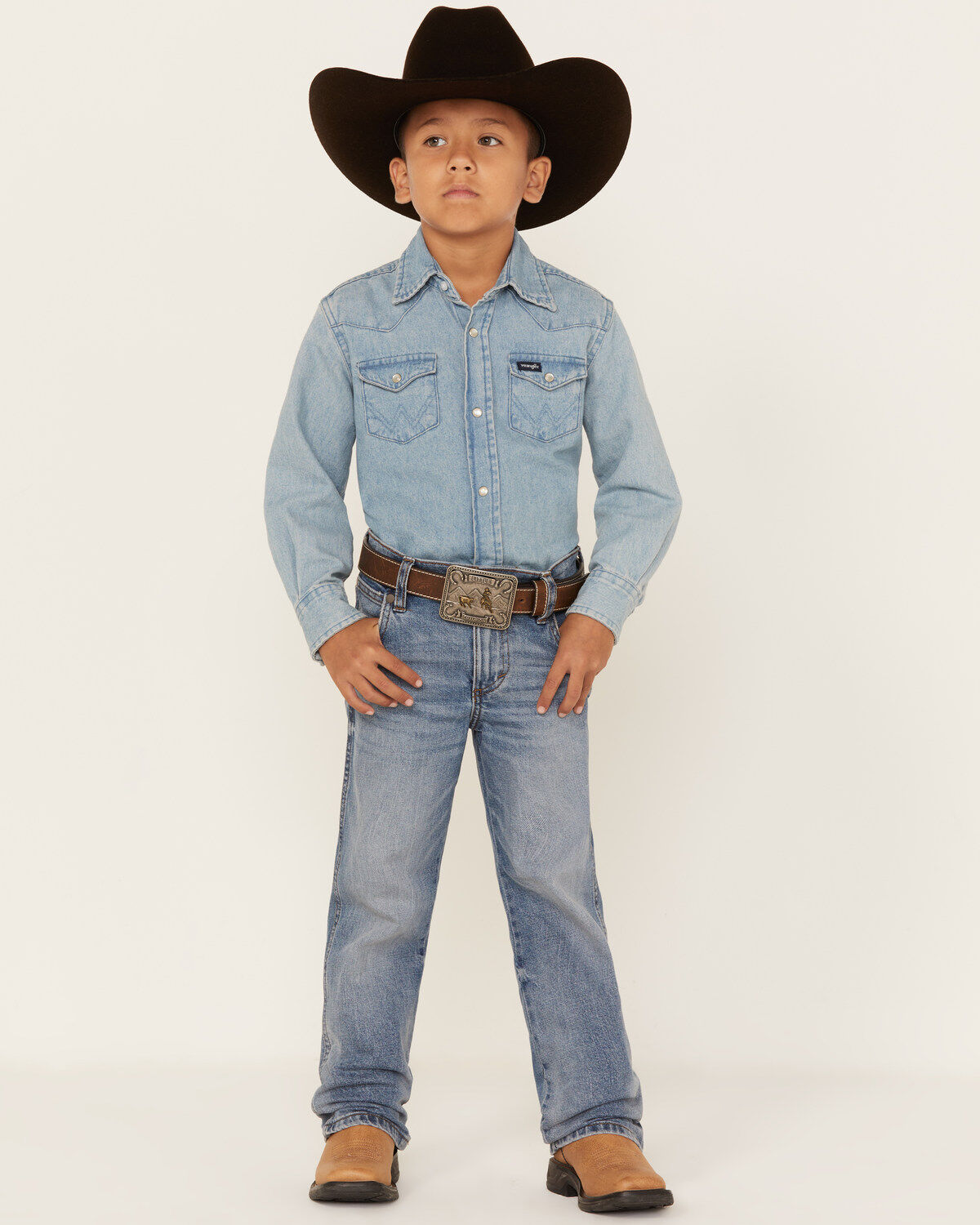 Boys' Wrangler Medium Wash Slim Straight Jeans