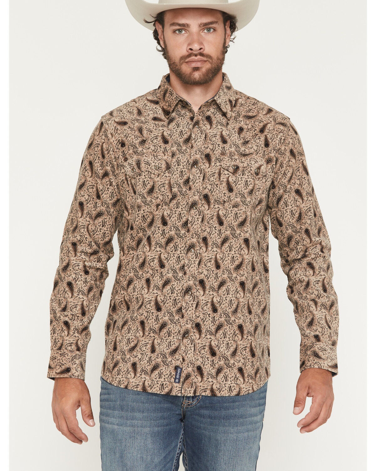 Men's Moonshine Spirit Pappy Paisley Corduroy Long Sleeve Snap Wester