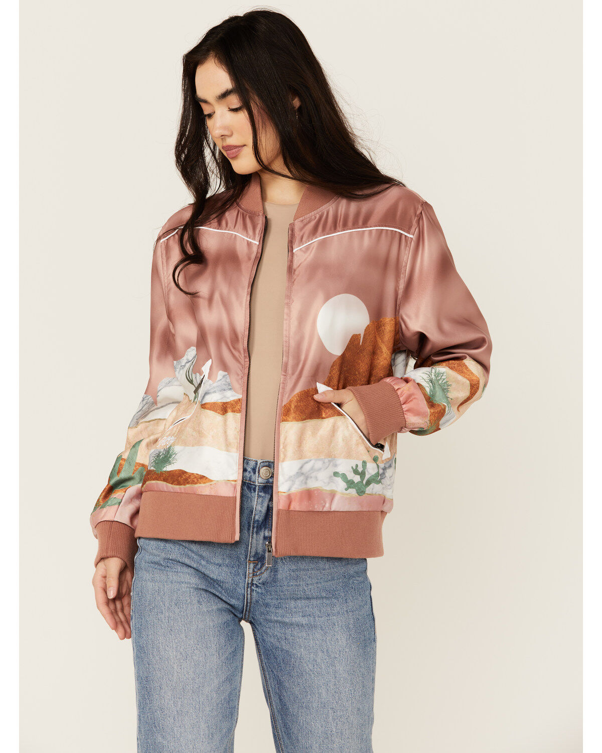 Women's Hooey Desert Land Satin Bomber Jacket