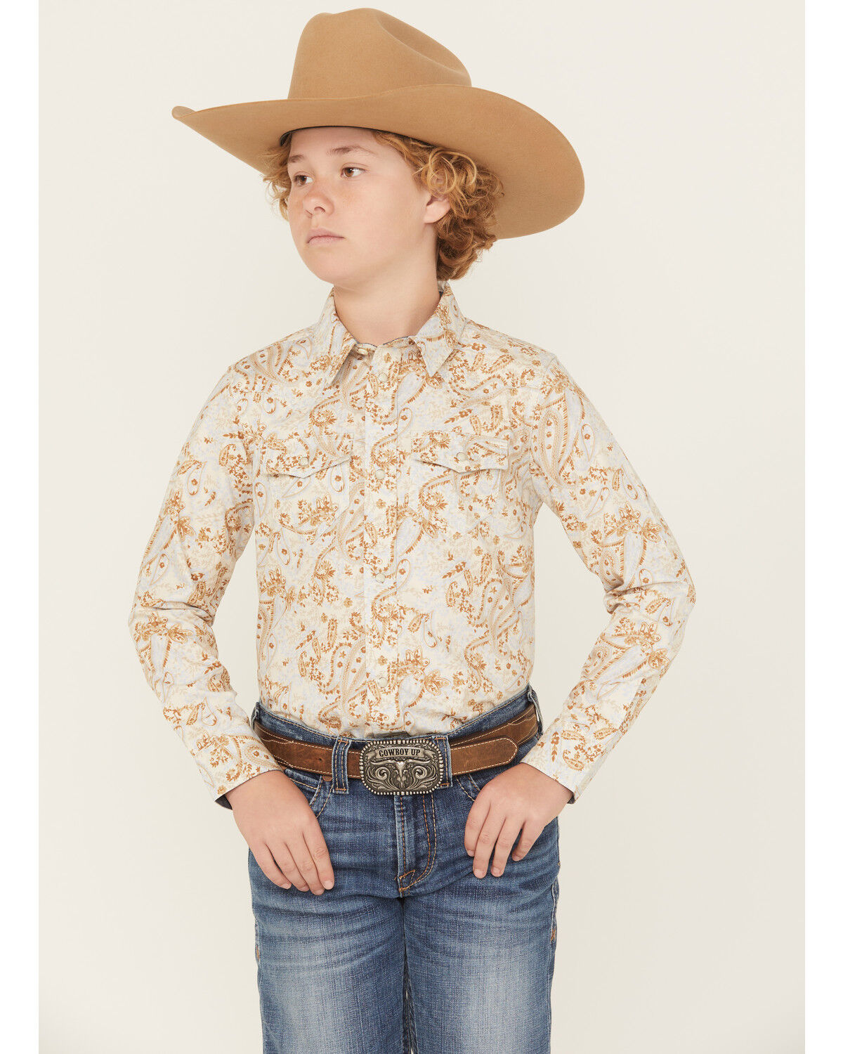 Boys' Cody James Porter Floral Long Sleeve Snap Western Shirt