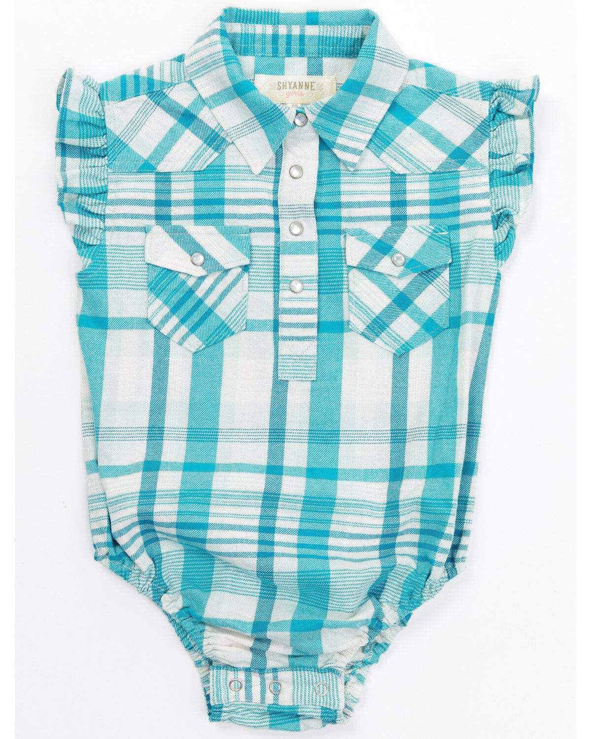 Girls' Shyanne Infant Short Sleeve Plaid Print Onesie