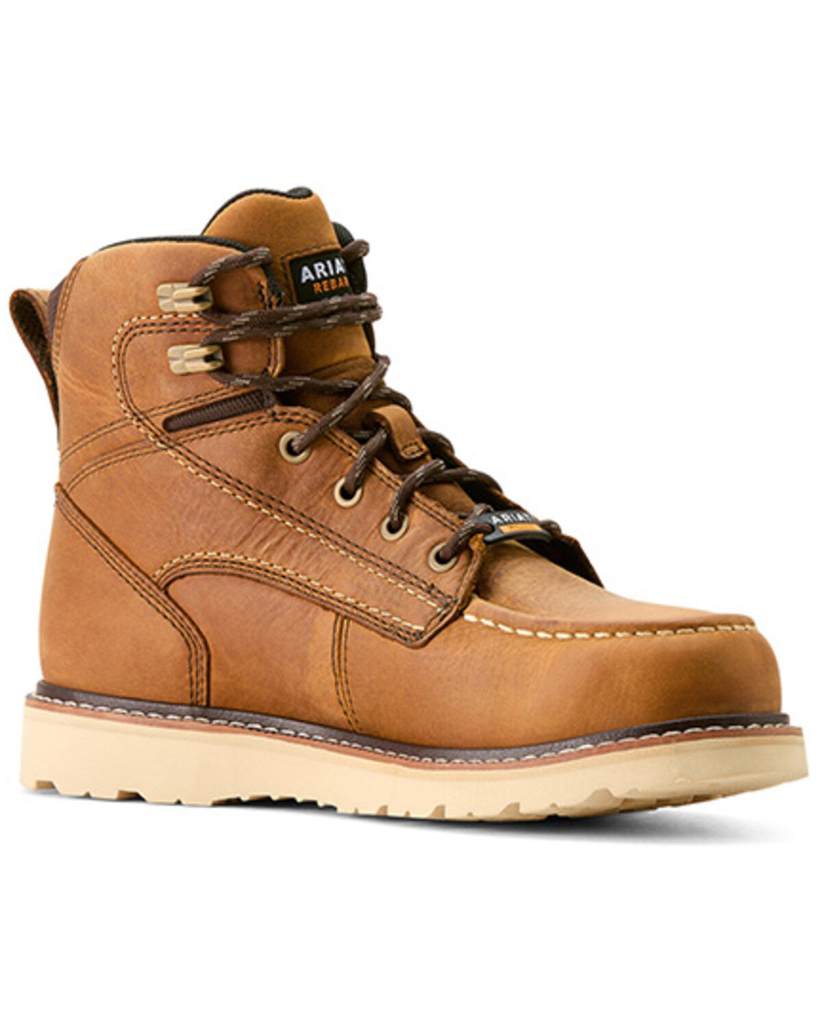 Women's Ariat Rebar 6" Wedge Waterproof Moc Toe Work Boots - Soft Toe