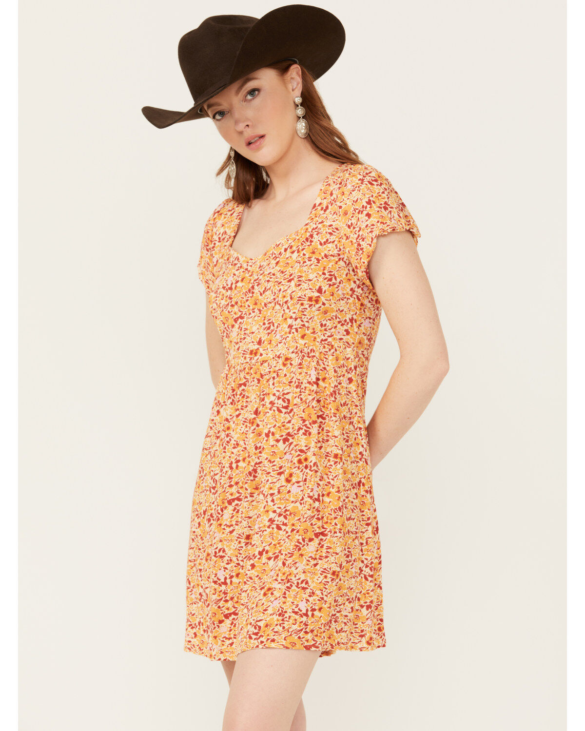 Women's Wild Moss Floral Print Mini Dress